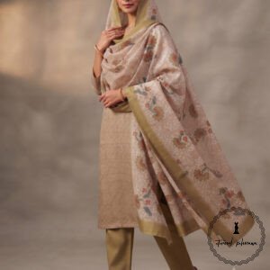 Beautiful Munga Silk Dress Material With Kantha Hand Embroidery