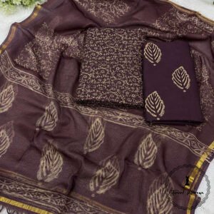 Exclusive Hand block Printed Cotton Suits with Cotton Dupatta