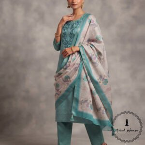 Beautiful Printed Linen with Intricate Kantha Hand Embroidery