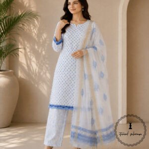 Exclusive Hand block Printed Cotton Suits with Cotton Dupatta