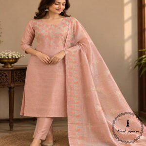 Katan Silk Embroidery Suit from Bhagalpur With Luxurious Feel