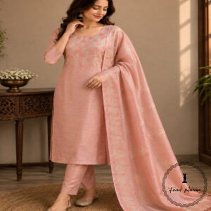 Katan Silk Embroidery Suit from Bhagalpur With Luxurious Feel