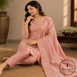 Katan Silk Embroidery Suit from Bhagalpur With Luxurious Feel