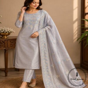 Katan Silk Embroidery Suit from Bhagalpur With Luxurious Feel