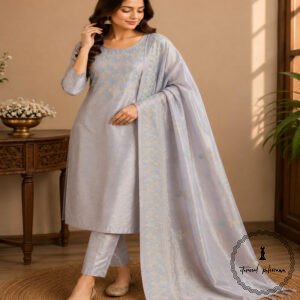 Katan Silk Embroidery Suit from Bhagalpur With Luxurious Feel