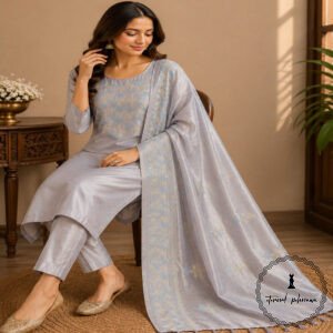 Katan Silk Embroidery Suit from Bhagalpur With Luxurious Feel
