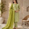 Beautiful Printed Cotton Embroidered Dress Material