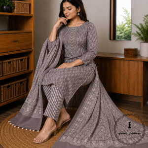 Beautiful Printed Cotton Embroidered Dress Material