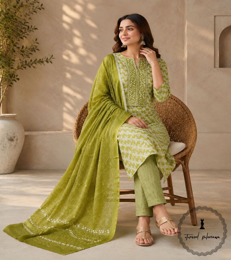 c Beautiful Printed Cotton Embroidered Dress Material