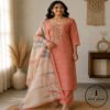 Linen printed with intricate Kantha handwork