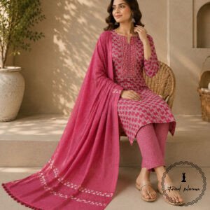 Beautiful Printed Cotton Embroidered Dress Material