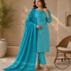 Beautiful Printed Cotton Embroidered Dress Material