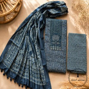 Beautiful Printed Cotton Embroidered Dress Material