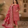 Beautiful Printed Cotton Embroidered Dress Material
