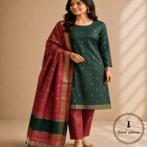Premium Handloom Maheshwari Cotton Silk Suit Set