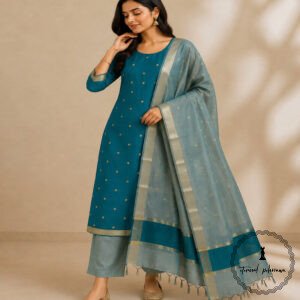 Premium Handloom Maheshwari Cotton Silk Suit Set