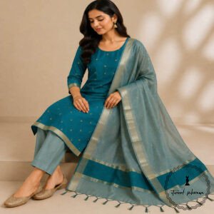 Premium Handloom Maheshwari Cotton Silk Suit Set