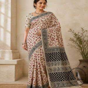 Kalamkari Mulmul Cotton Printed Saree