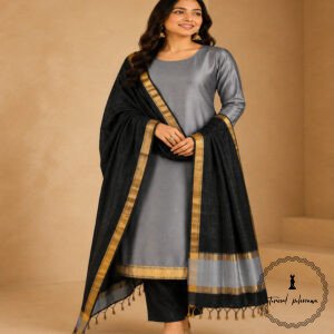Premium Handloom Maheshwari Silk Suit Set