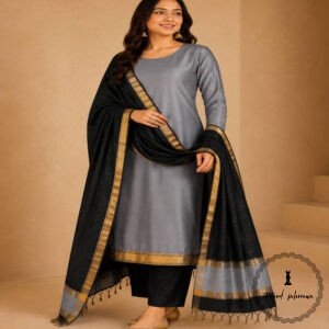 Premium Handloom Maheshwari Silk Suit Set