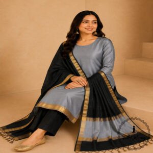 Premium Handloom Maheshwari Silk Suit Set