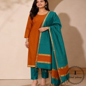 Premium Handloom Maheshwari Silk Suit Set