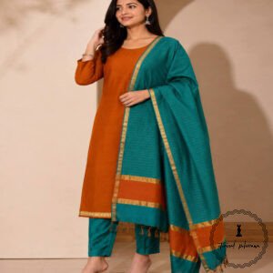 Premium Handloom Maheshwari Silk Suit Set