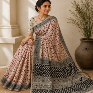 Kalamkari Mulmul Cotton Printed Saree