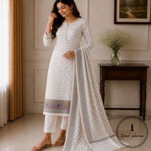 Banarasi Cotton Suit with Crafted Dupatta