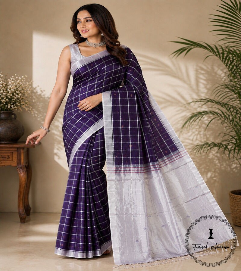 b Handloom Vaalai Naar Pattu Saree (Banana Silk)