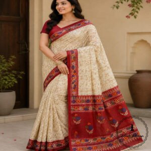 Pure Cotton Crack Batik Print Saree