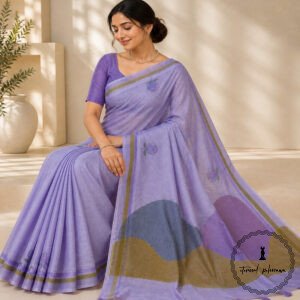 Chanderi Cotton Saree with Kantha Stitch Saree