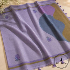 Chanderi Cotton Saree with Kantha Stitch Saree