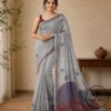 Chanderi Cotton Saree with Kantha Stitch Saree