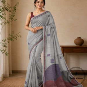 Chanderi Cotton Saree with Kantha Stitch Saree