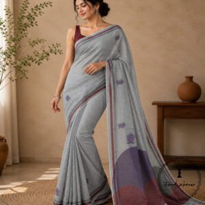 Chanderi Cotton Saree with Kantha Stitch Saree