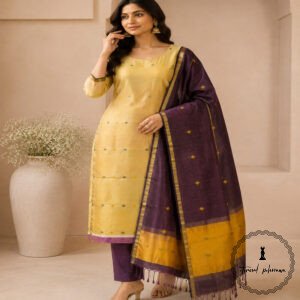 Premium Handloom Maheshwari Silk Suit Set