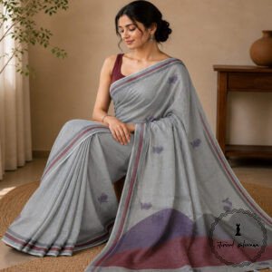 Chanderi Cotton Saree with Kantha Stitch Saree