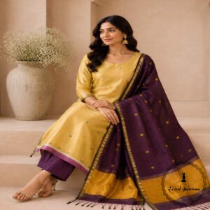 Premium Handloom Maheshwari Silk Suit Set