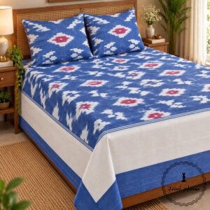 Pochampally Cotton Ikkat Double Bed Bedsheet