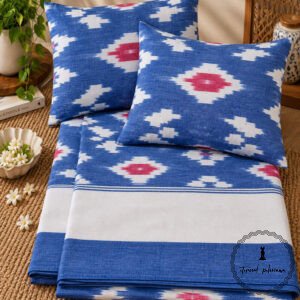 Pochampally Cotton Ikkat Double Bed Bedsheet