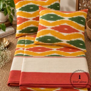 Pochampally Cotton Ikkat Double Bed Bedsheet