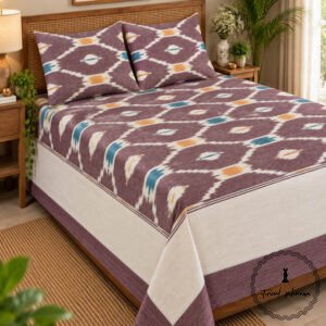 Pochampally Cotton Ikkat Double Bed Bedsheet