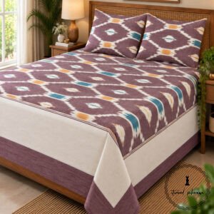 Pochampally Cotton Ikkat Double Bed Bedsheet