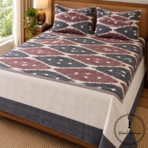 Pochampally Cotton Ikkat Double Bed Bedsheet