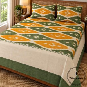 Pochampally Cotton Ikkat Double Bed Bedsheet