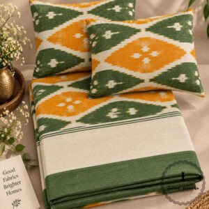 Pochampally Cotton Ikkat Double Bed Bedsheet