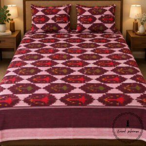 Pochampally Cotton Ikkat Double Bed Bedsheet
