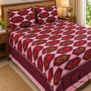 Pochampally Cotton Ikkat Double Bed Bedsheet