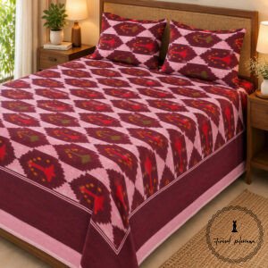 Pochampally Cotton Ikkat Double Bed Bedsheet